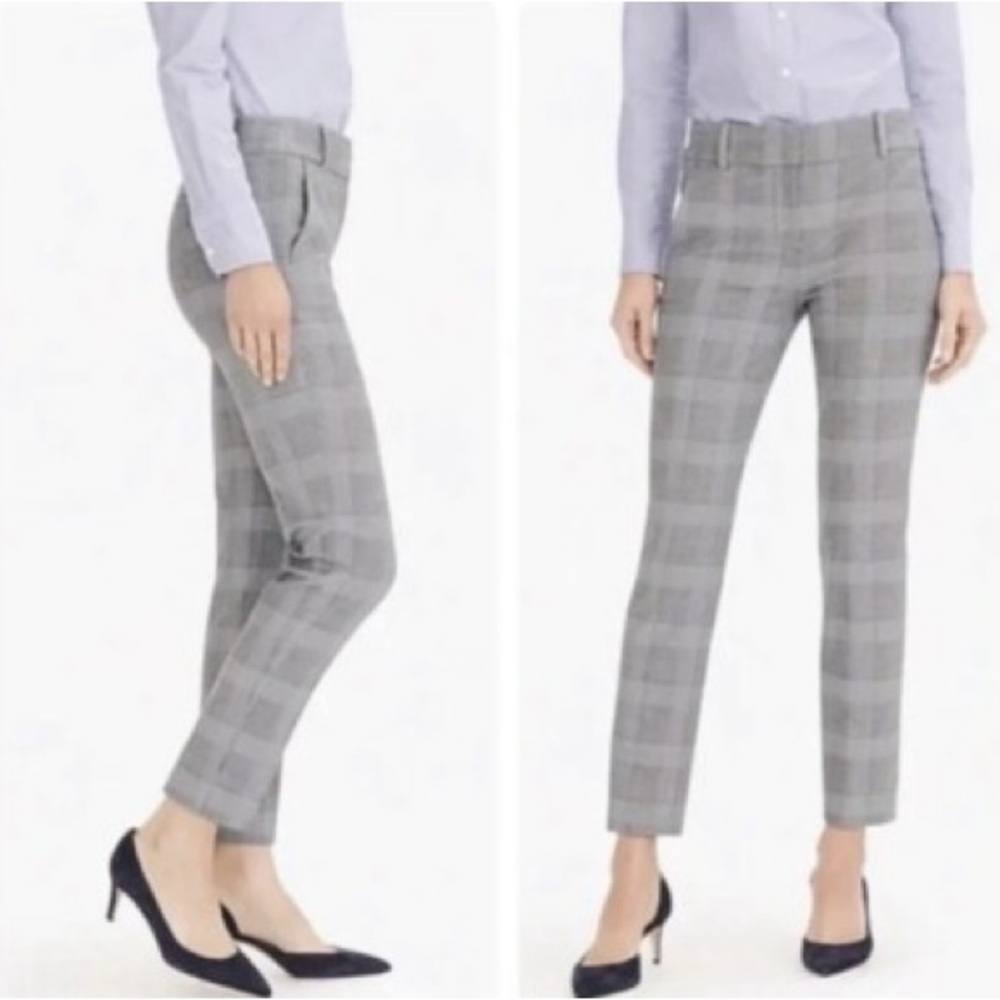 J. Crew Gray Glen Plaid Ankle Pants